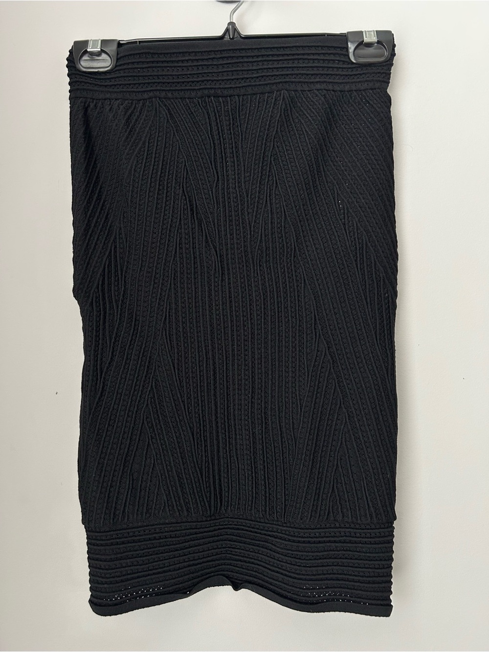 Ronny Kobo Textured Stretch Knit Bodycon Skirt